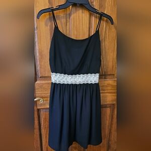 Chic Black Dress with Lace Detail